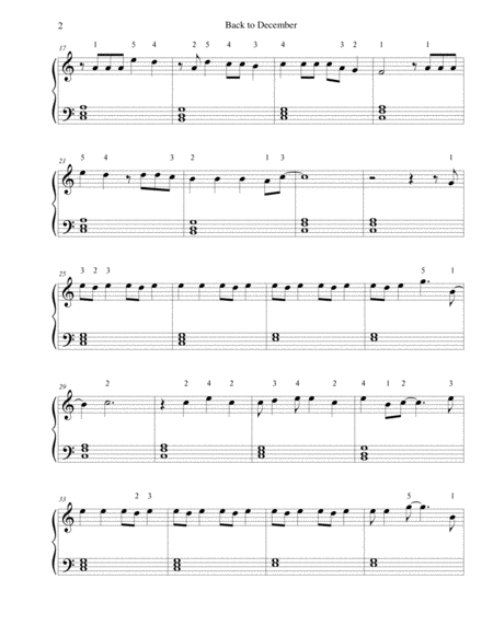 Back To December For Easy Piano Page 2