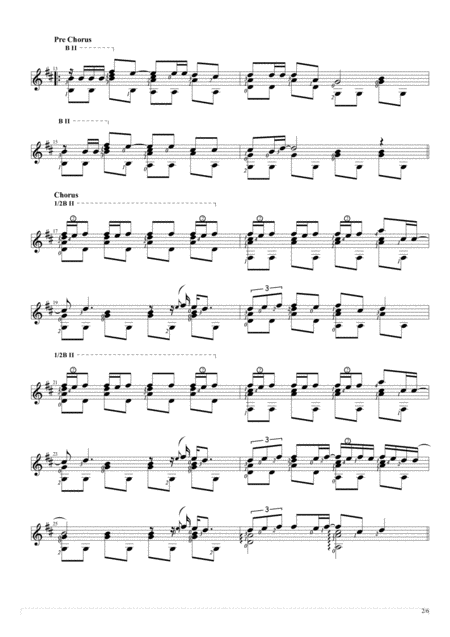 Back To December Solo Guitar Score Page 2