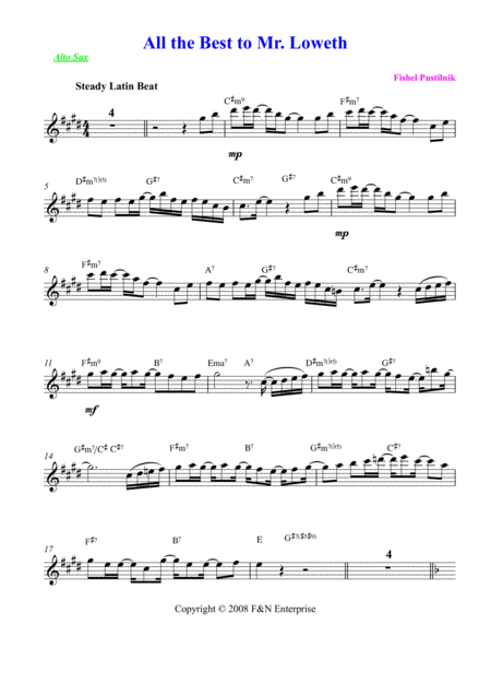 Background For All The Best To Mr Loweth For Alto Sax Page 2