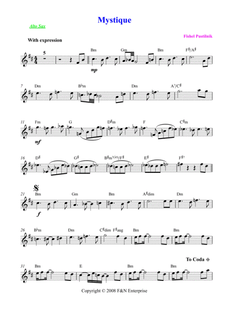 Background For Mystique For Alto Sax Page 2