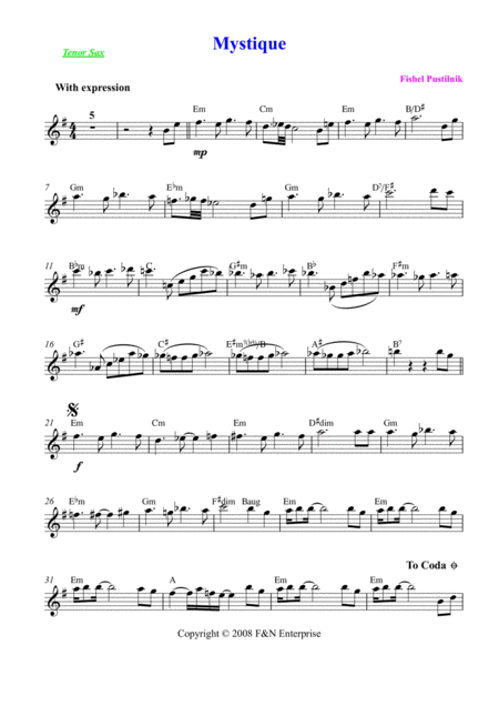 Background For Mystique For Tenor Sax Page 2