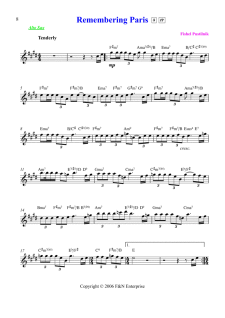 Background For Remembering Paris For Alto Sax Page 2