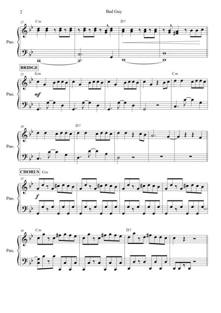 Bad Guy Billie Eilish Piano Solo Page 2