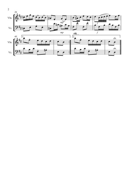 Badinerie Violin Cello Duet Page 2