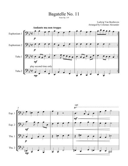 Bagatelle No 11 From Op 119 For Tuba Euph Quartet Page 2