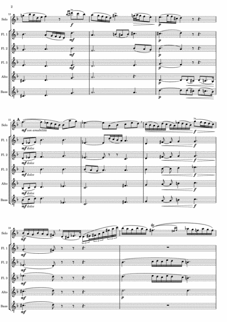 Ballade Op 288 For Flute And Orchestra Arranged For Flute Quintet Or Flute Choir Page 2