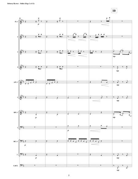 Ballet Mvt 4 From Debussys Petite Suite For Flute Choir 2 Bass Clarinets Contralto Clarinet Page 2