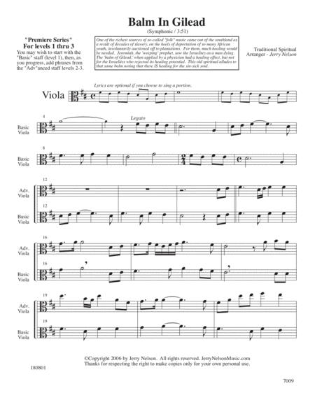 Balm In Gilead Arrangements Lvl 1 3 For Viola Written Accomp Hymn Page 2