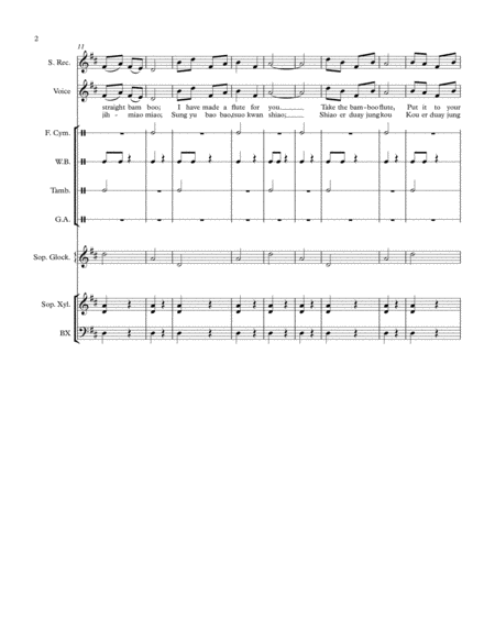 Bamboo Flute Orff Ensemble Page 2