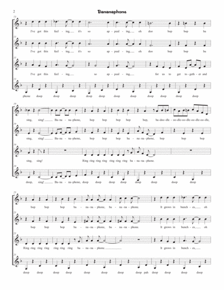 Bananaphone For Ssaa A Cappella Quartet Page 2