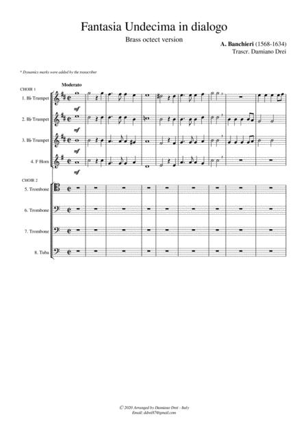 Banchieri Fantasia Undecima In Dialogo For Brass Octect Page 2