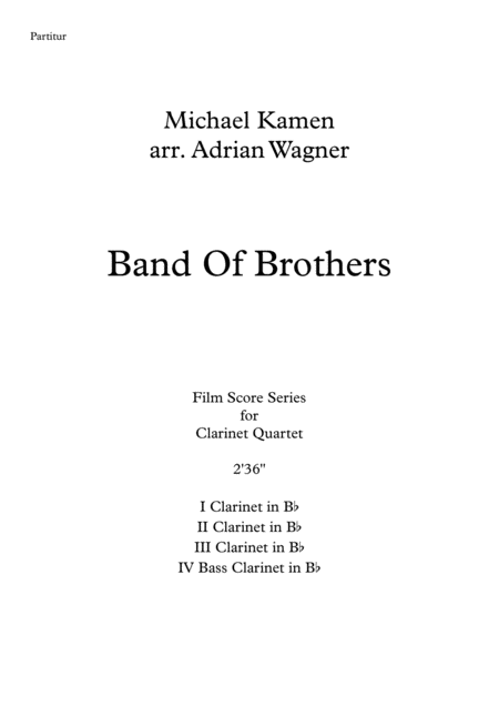 Band Of Brothers Michael Kamen Clarinet Quartet B Cl Arr Adrian Wagner Page 2