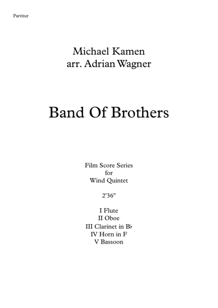 Band Of Brothers Michael Kamen Wind Quintet Arr Adrian Wagner Page 2