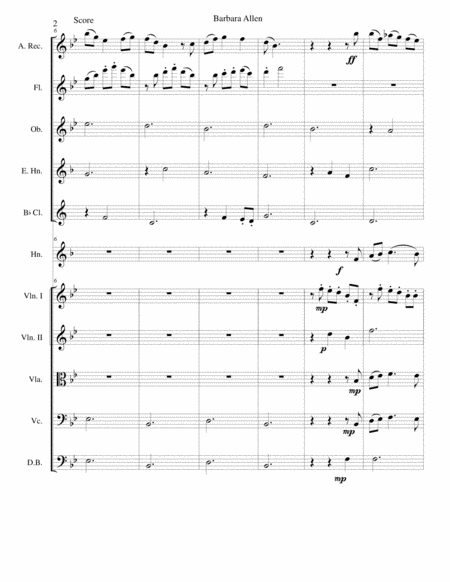 Barbara Allen For Alto Recorder And Orchestra Page 2