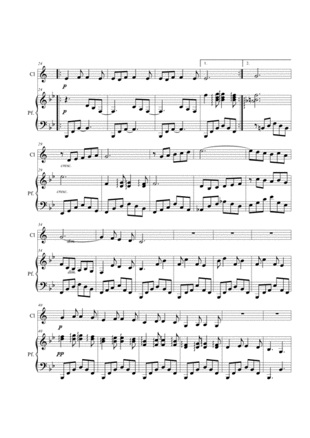 Barcarola Clarinet And Piano Page 2