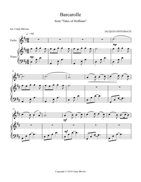 Barcarolle Arranged For Piano And Violin Page 2