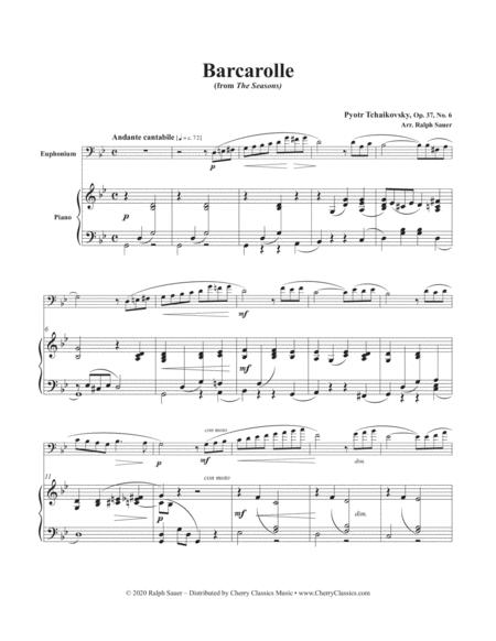 Barcarolle From The Seasons For Euphonium And Piano Page 2