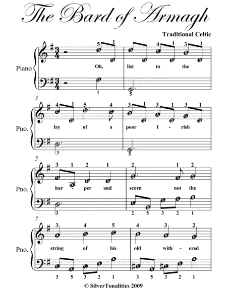 Bard Of Armagh Easiest Piano Sheet Music Page 2