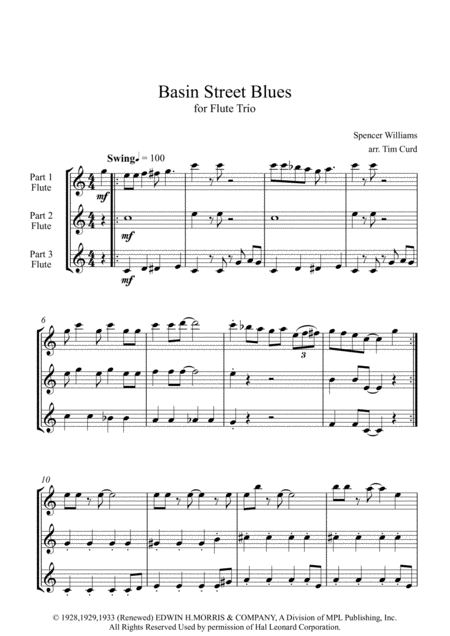 Basin Street Blues For Flute Trio Page 2