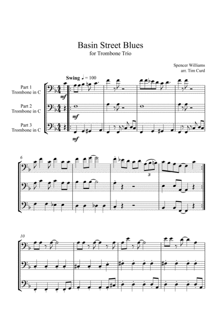 Basin Street Blues For Trombone Trio Page 2