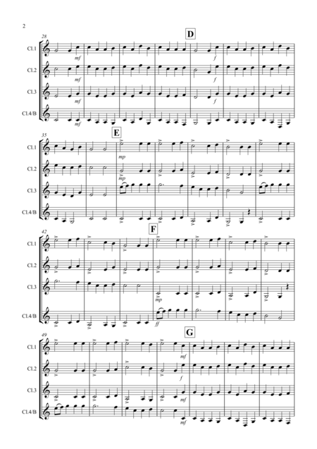 Basse Dance By Susato For Clarinet Quartet Page 2