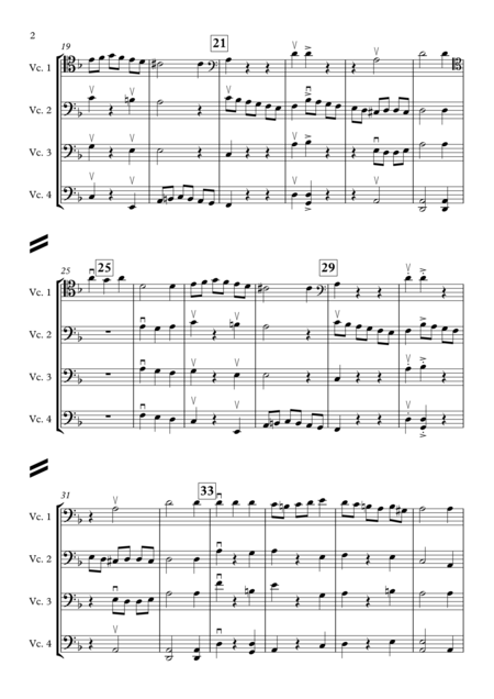 Basse Danse Movement 1 From Capriol Suite Cello Quartet Page 2