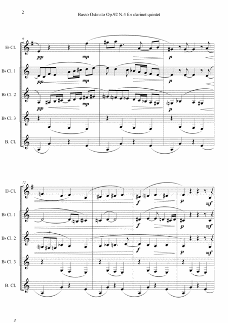 Basso Ostinato Op 92 N 4 For Clarinet Quintet Page 2