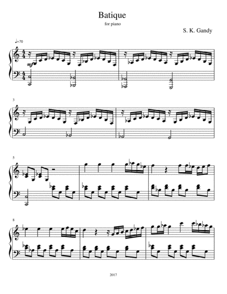 Batique A Piece For Piano Page 2