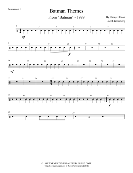 Batman 1989 Theme For Percussion Ensemble Page 2