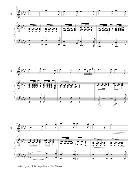 Battle Hymn Of The Republic Duet Flute And Piano Score And Parts Page 2