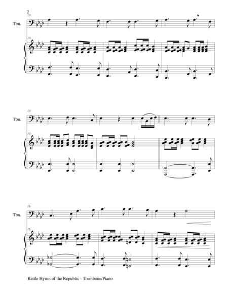 Battle Hymn Of The Republic Duet Trombone And Piano Score And Parts Page 2