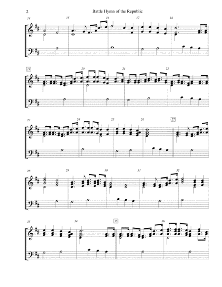 Battle Hymn Of The Republic For 2 Octave Handbell Choir Page 2