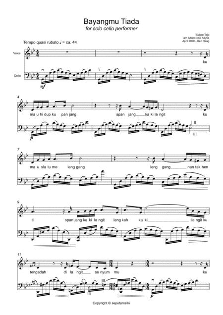 Bayangmu Tiada For Solo Cello Performer Page 2