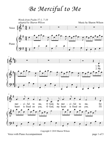 Be Merciful To Me Psalm 57 For Vocal Solo With Piano Accompaniment Page 2