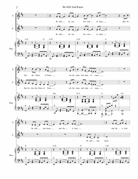 Be Still And Know Duet For Soprano And Alto Solo Page 2