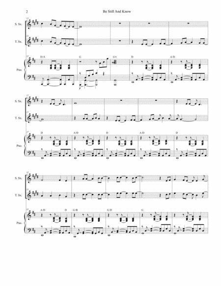 Be Still And Know Duet For Soprano Tenor Saxophone Page 2