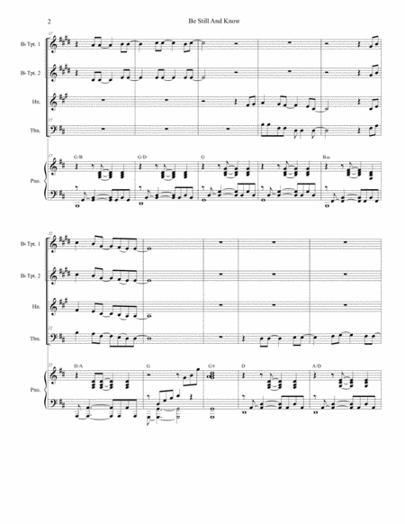 Be Still And Know For Brass Quartet And Piano Page 2