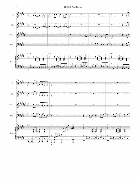 Be Still And Know For Woodwind Quartet And Piano Page 2