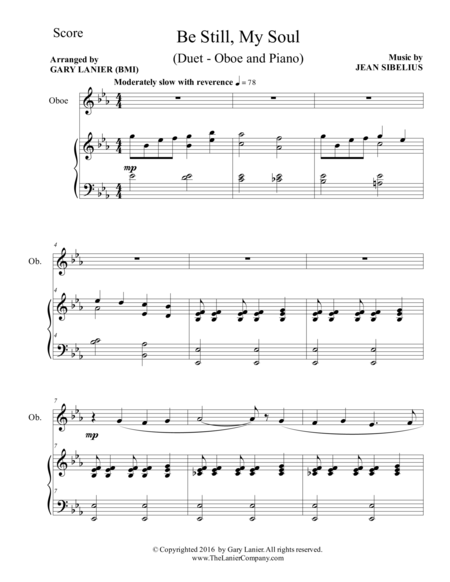 Be Still My Soul Findlandia Duet Oboe Piano With Parts Page 2