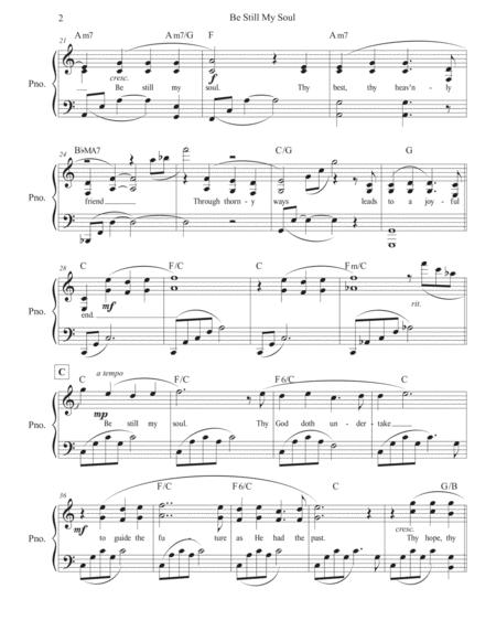 Be Still My Soul Solo Piano With Lyrics Chords Key Of C Page 2