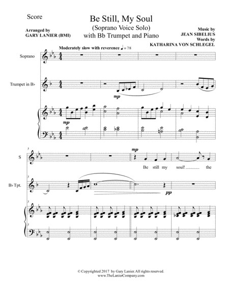 Be Still My Soul Soprano Voice Bb Trumpet And Piano Page 2