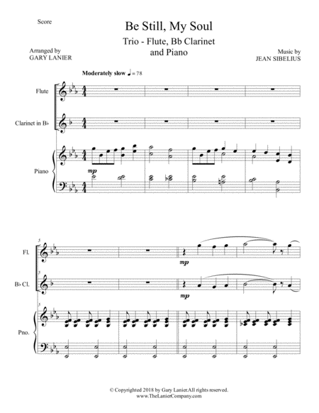 Be Still My Soul Trio Flute Bb Clarinet Piano With Score Parts Page 2