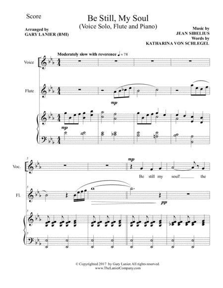 Be Still My Soul Voice Solo Flute And Piano Page 2