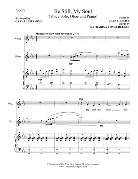 Be Still My Soul Voice Solo Oboe And Piano Page 2