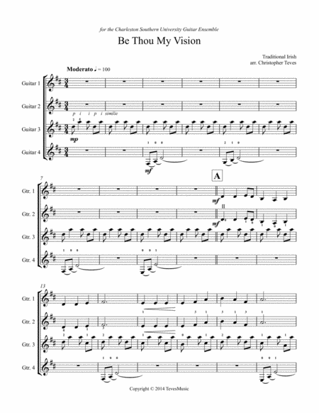 Be Thou My Vision For Guitar Quartet Page 2