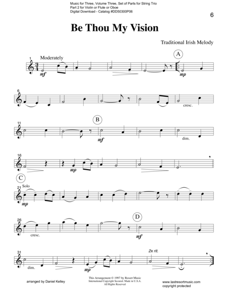 Be Thou My Vision For String Trio Or Wind Trio Page 2