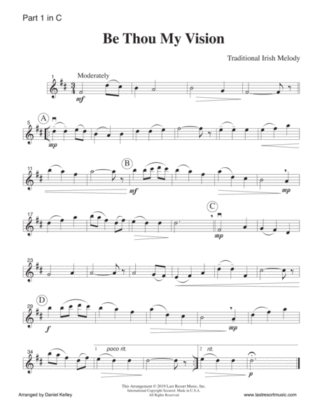 Be Thou My Vision For Wind Quartet Mixed Quartet Double Reed Quartet Or Clarinet Quartet Music For Four Page 2