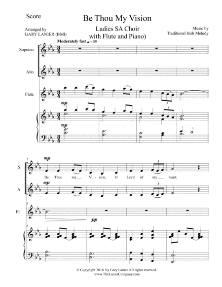 Be Thou My Vision Ladies Sa Choir Flute And Piano Page 2