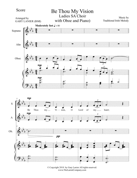 Be Thou My Vision Ladies Sa Choir Oboe And Piano Page 2