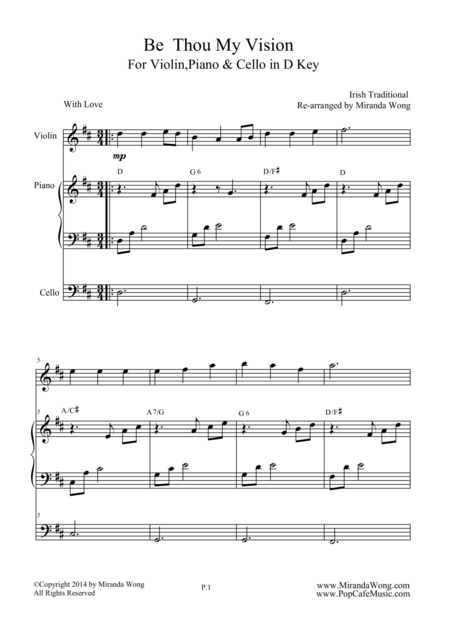 Be Thou My Vision Violin Piano And Cello Romantic Version Page 2